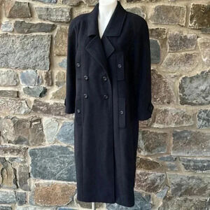 Vintage CHANEL navy coat.